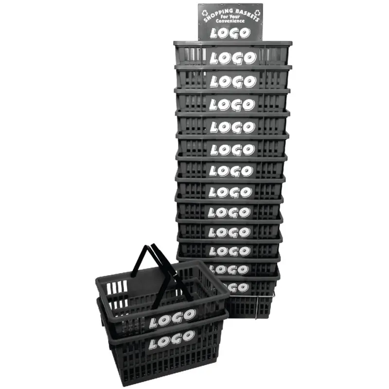 SHOPPING BASKET W/RACK, 15/SET