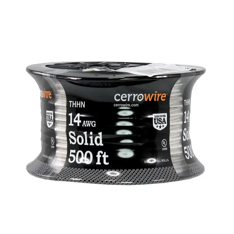 500 ft. 14/1 White Solid THHN Wire8.5 / Green / 500