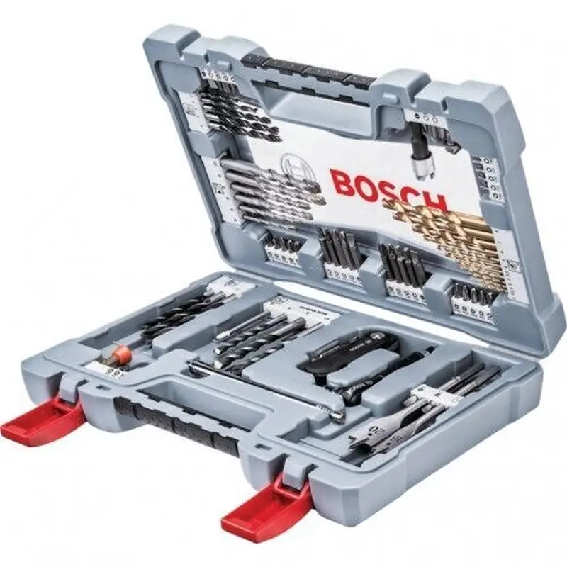 Screwdriver   Drill Bit Silver Set Wood/Concrete/Metal - 76pcs