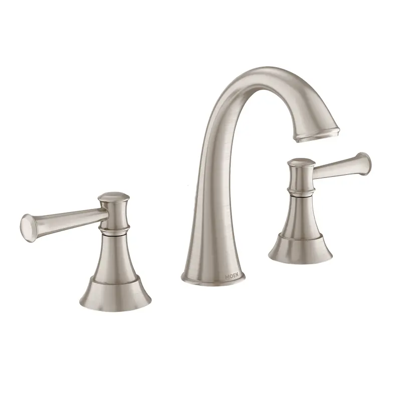 Gilmour Two-handle High Arc Bathroom FaucetSpot Resist Brushed Nickel