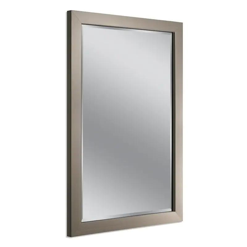 40 in. x 28 in. Modern Wall Mirror in Brushed NickelBrush Nickel / 10