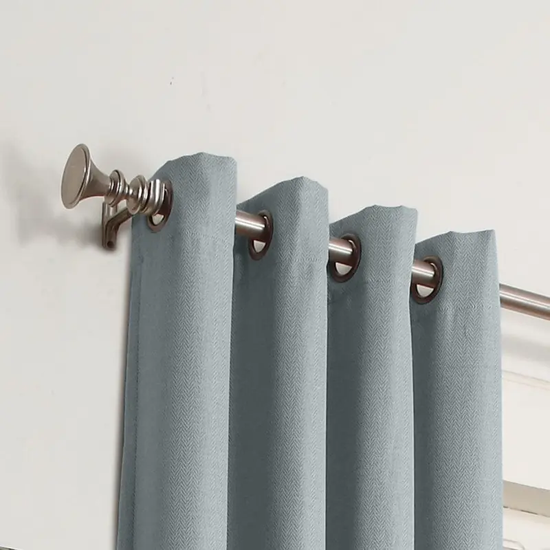 allen   roth Bandley 63-in Sky Blue Polyester Blackout Single Curtain PanelSand