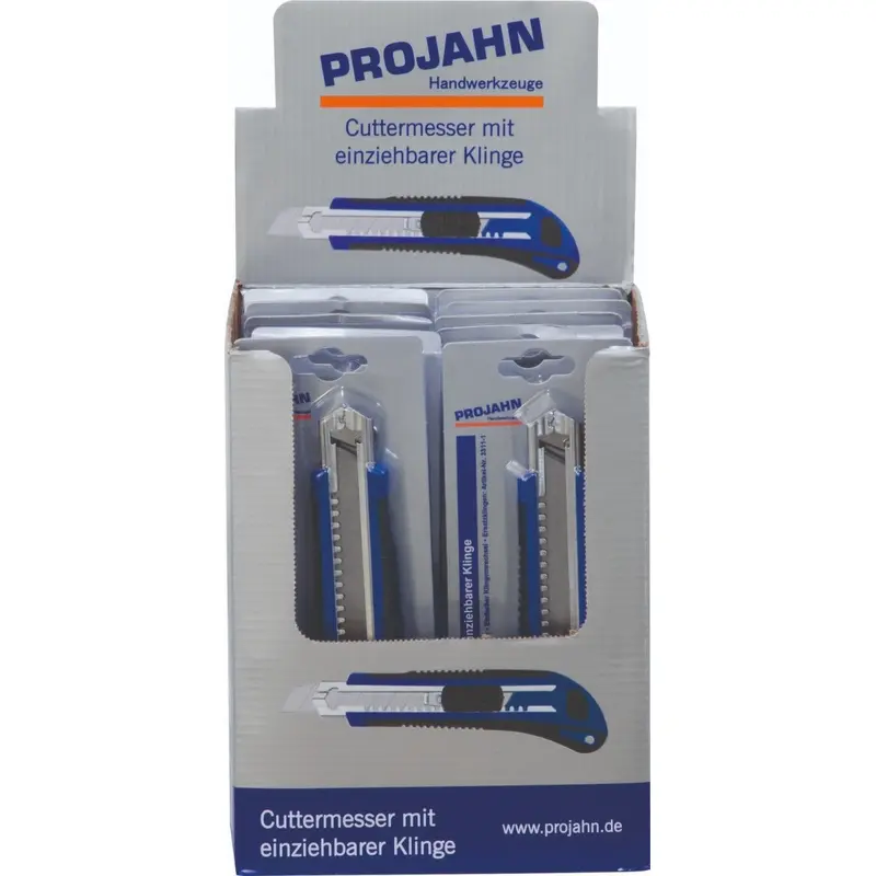PROJAHN Display 12x Utility Knife 18mm Blue Black | 331112