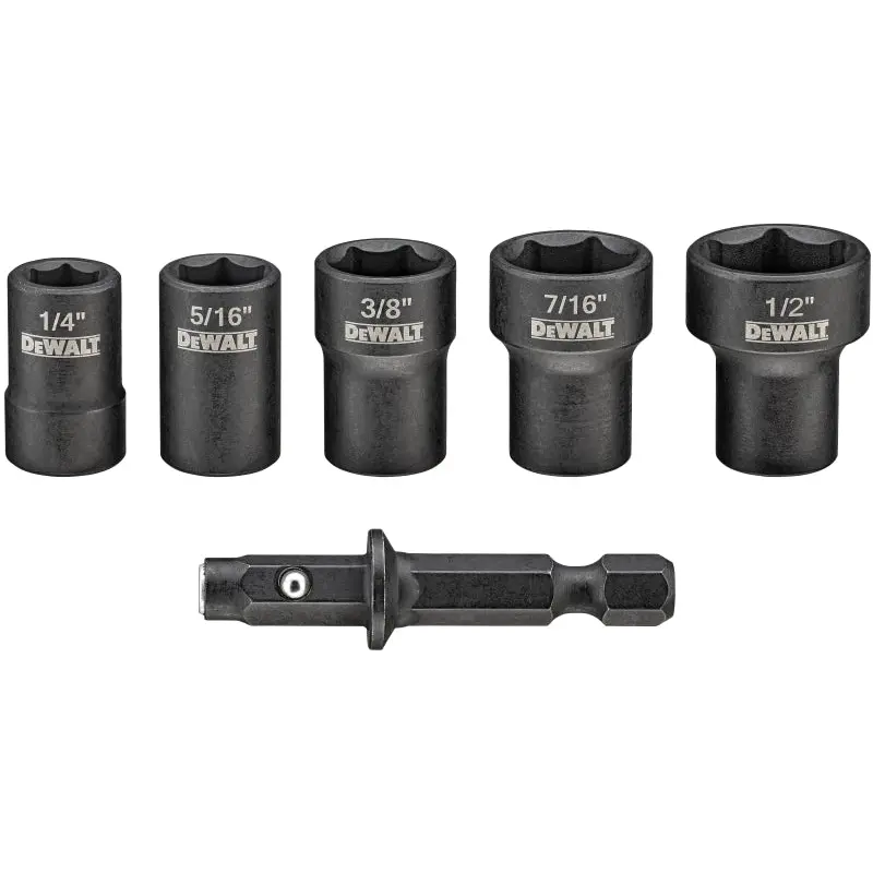 DeWALT DWADND-5 Nut Driver Set, 5-Piece, Steel, Black