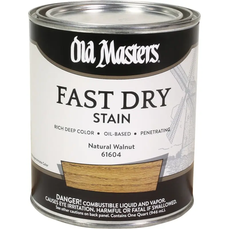 Old Masters 61604 Fast Dry Stain, Natural Walnut, Liquid, 1 qt