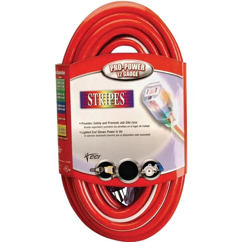 Southwire 2549SW0041 Extension Cord, 12 AWG Cable, 100 ft L, 15 A, 125 V, Red/White