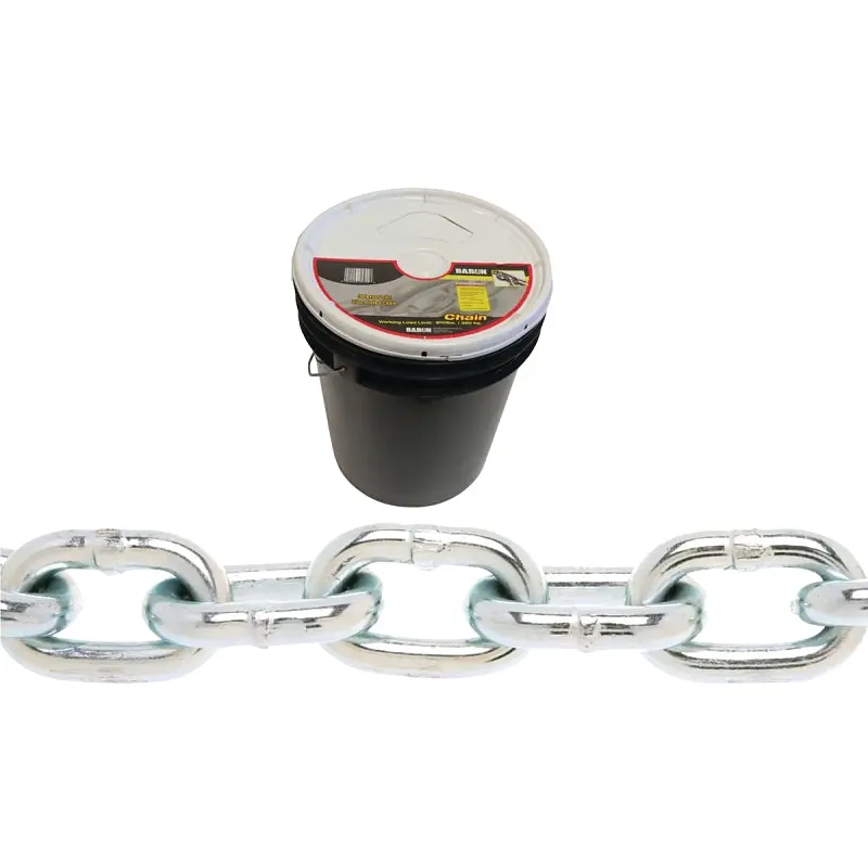BARON PC30516P Proof Coil Chain, 5/16 in, 92 ft L, 30 Grade, Steel, Zinc