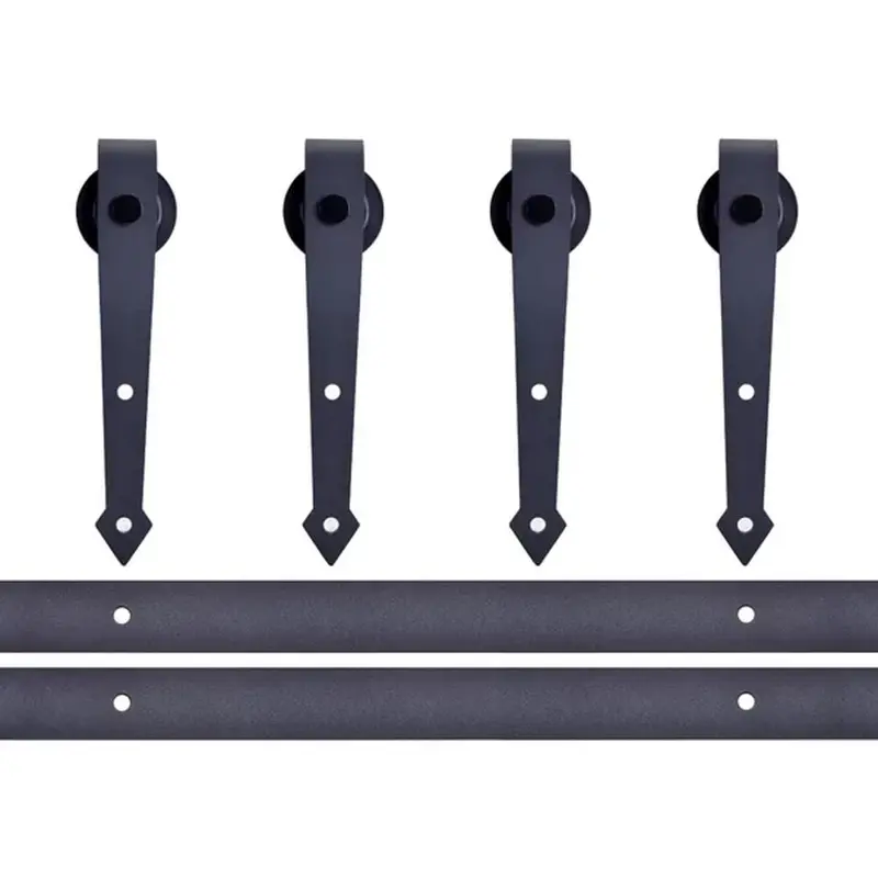 12 ft. Classic Vintage Arrow Sliding Standard Double Track Barn Door Hardware Kit