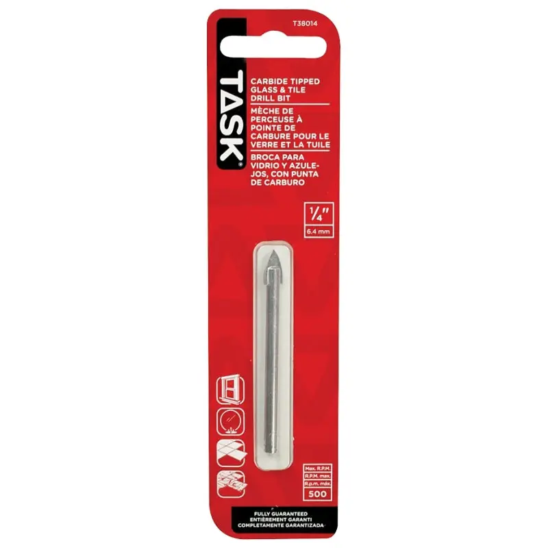 TASK T38014 Drill Bit, 1/4 in Dia, 2-1/4 in OAL