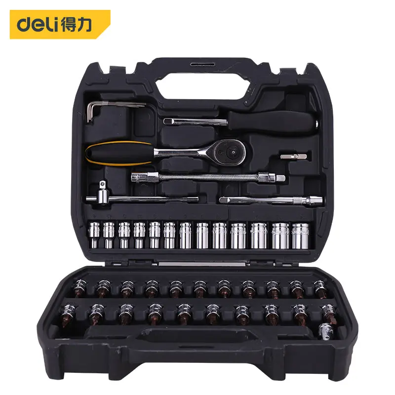 Deli Sockets Set 46 PCS 1/4" | EDL1046