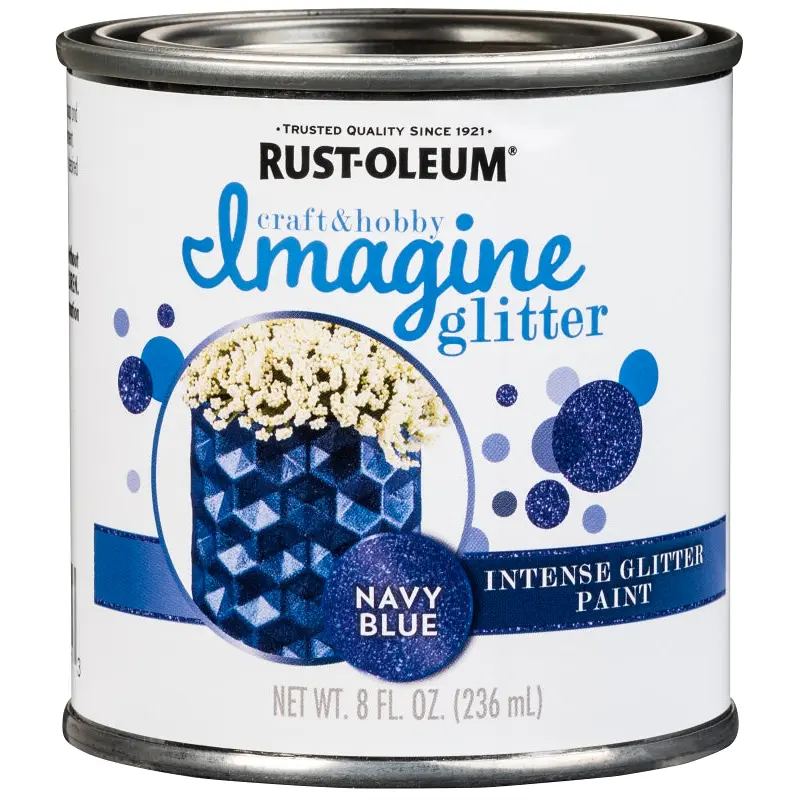 Rust-Oleum Imagine Craft & Hobby 350117 Intense Paint, Glitter Navy Blue, 8 oz, Can
