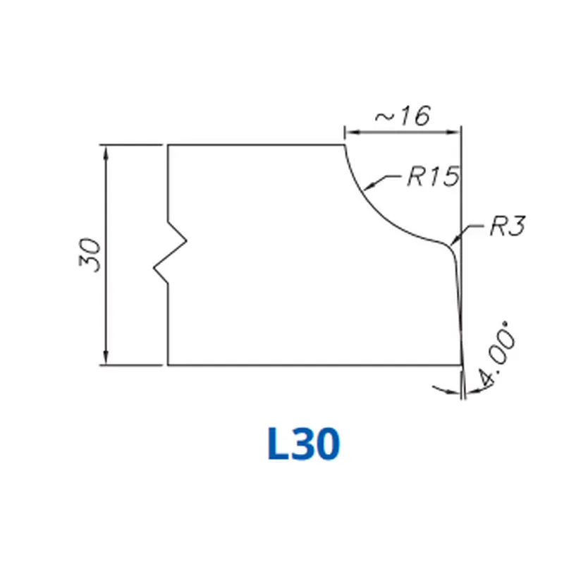 L30(30mm Cove (r15) - Router Bits)Standard Full Kit (BITS) / Breaker