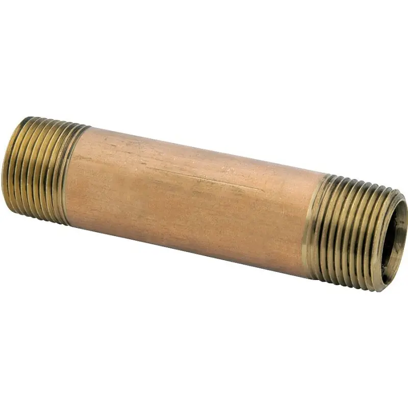 Anderson Metals 38300-0845 Pipe Nipple, 1/2 in, NPT, Brass, 900 psi Pressure, 4-1/2 in L