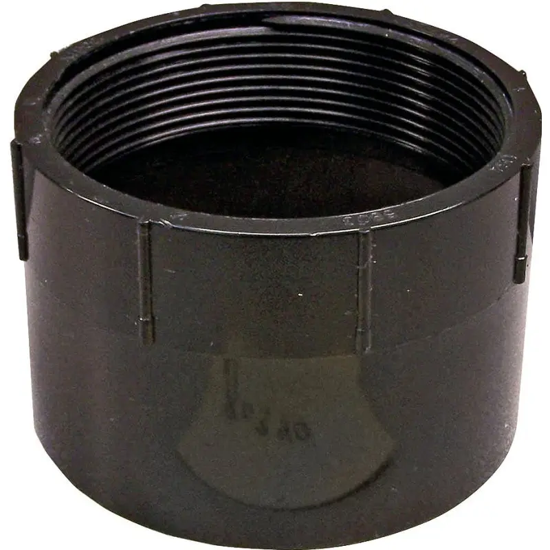 Canplas 102894BC Pipe Adapter, 4 in, FNPT x Hub, ABS, Black, SCH 40 Schedule