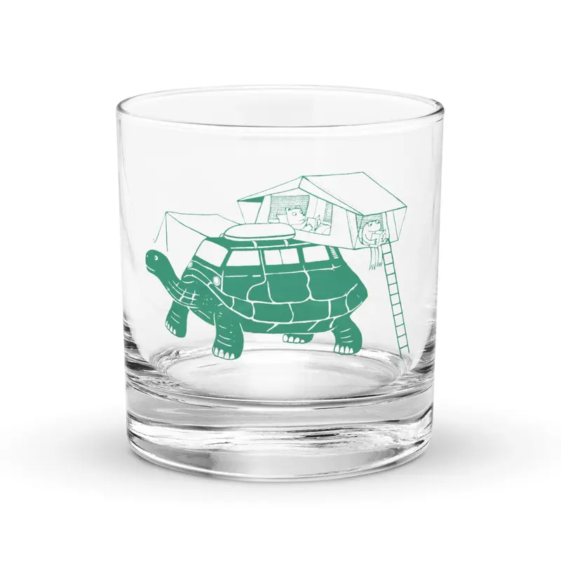 Tin-Top Turtle Rocks Glass