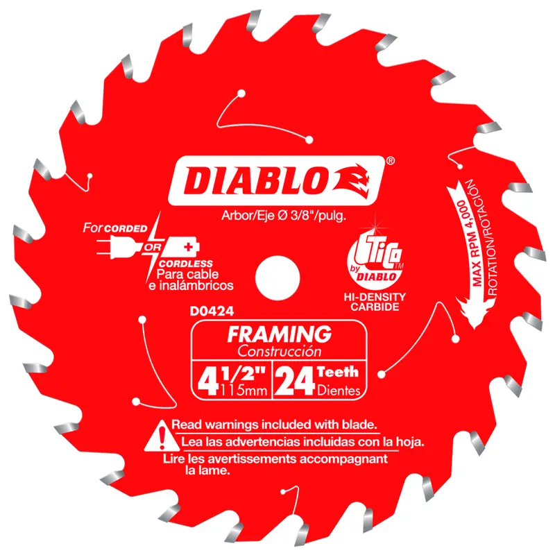 Diablo D0424X 4-1/2" x 24-Teeth Framing Saw Blade for Wood