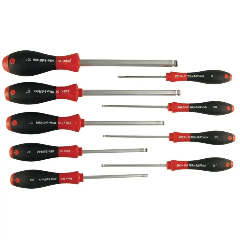 Wiha MagicRing Ball End Metric Screwdiver 9 Piece Set