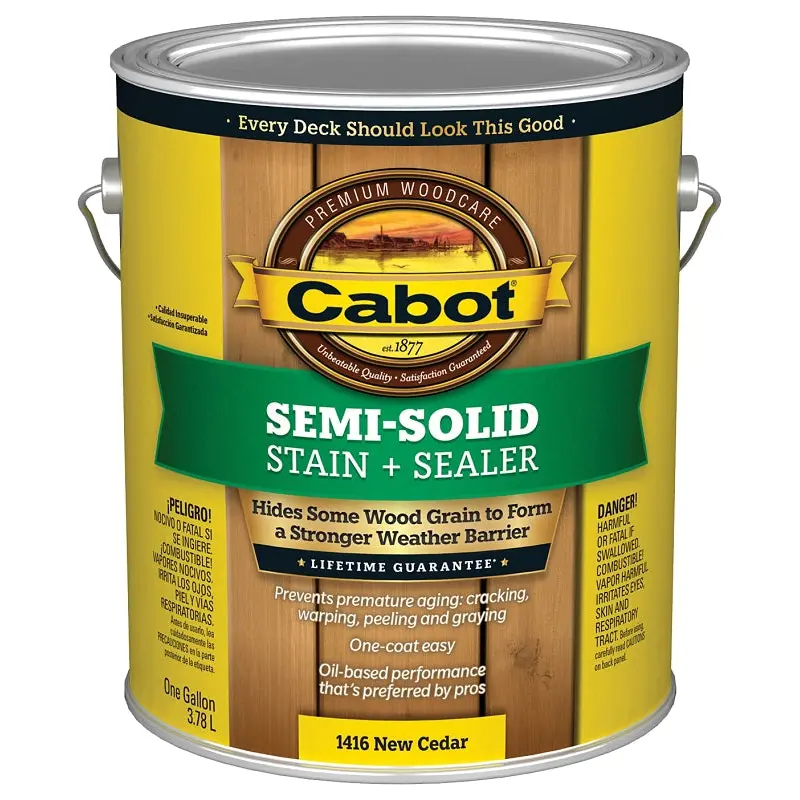 Cabot 140.0001416.007 Deck and Siding Stain, New Cedar, Liquid, 1 gal