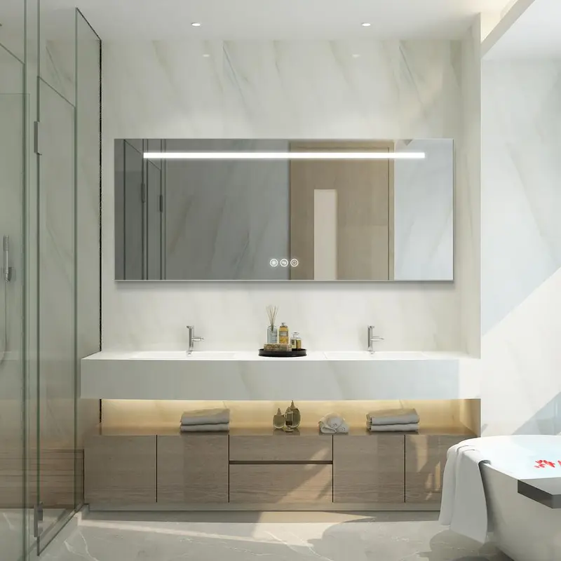 72 in x 30 in Led Frameless Bathroom/Wall MirrorClear / 28.67