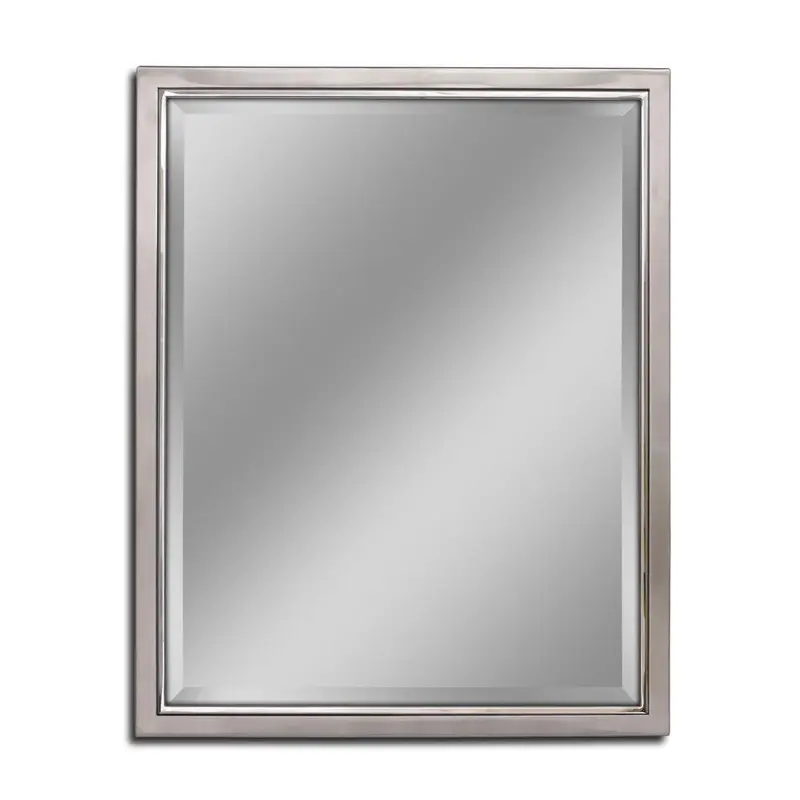 24 in. W x 30 in. H Classic Metal Framed Wall Mirror in Brush Nickel / ChromeChrome / 28