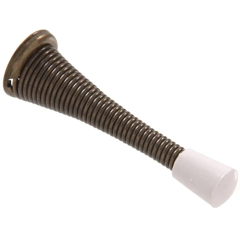 3 in. Antique Brass Broad Base Spring Door Stop (5-Pack)0.701 / each