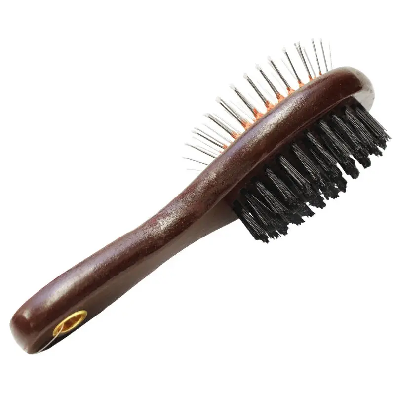 Aloe Care 00550 Pin and Bristle Brush, 2-in-1, Wood