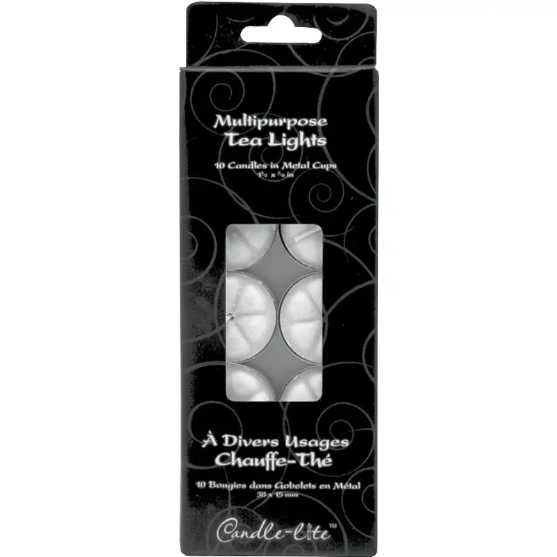 CANDLE-LITE 1049595 Tea Light Candle, White Candle