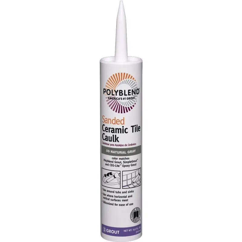 CUSTOM Polyblend PC0910S-6 Ceramic Tile Caulk, Natural Gray, 10.5 oz Cartridge