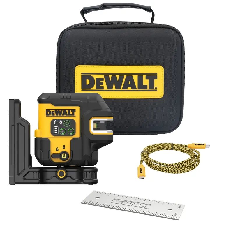 DEWALT DCLE14221GB  USB Green 2-Spot & Crossline Laser Base Kit