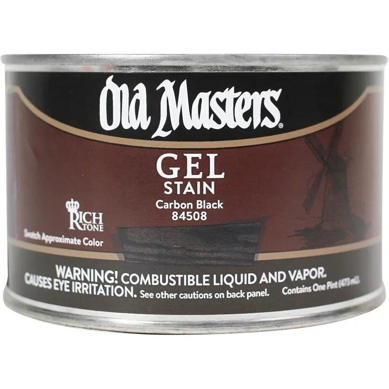 Old Masters 84508 Gel Stain, Carbon Black, Liquid, 1 pt
