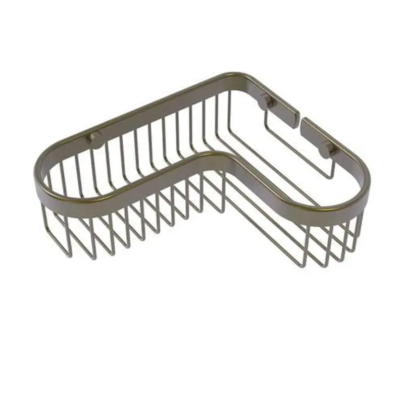 Allied Brass Corner Toiletry Shower Basket in Antique Brass