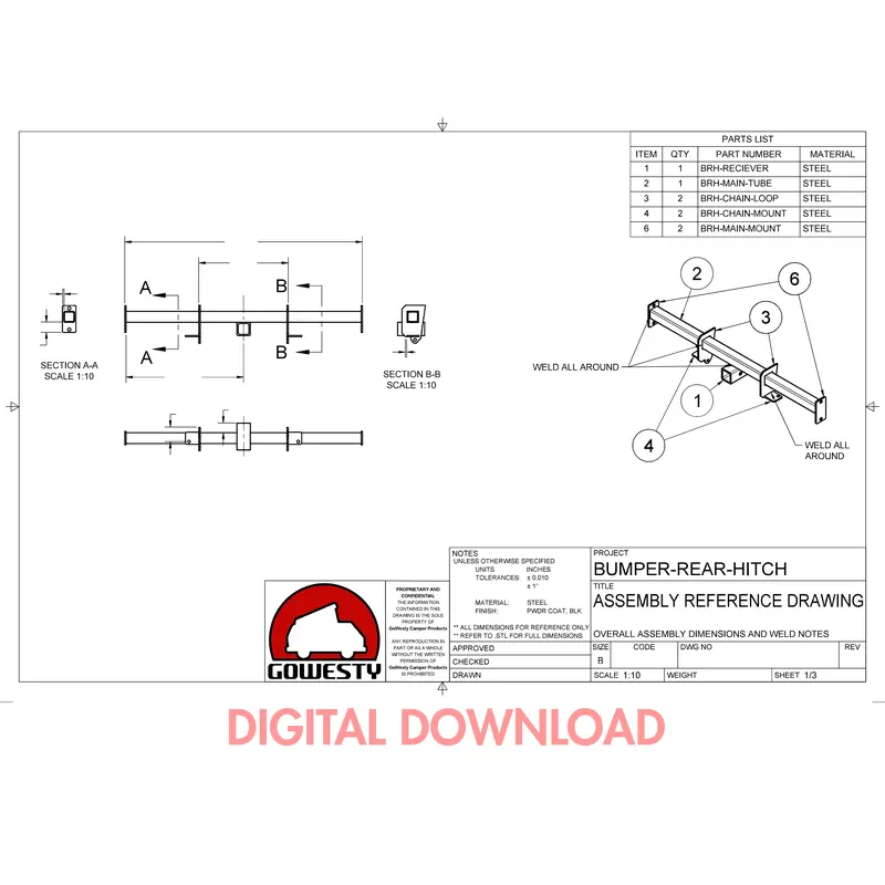 [Digital Download] GoWesty Bumper Rear Hitch