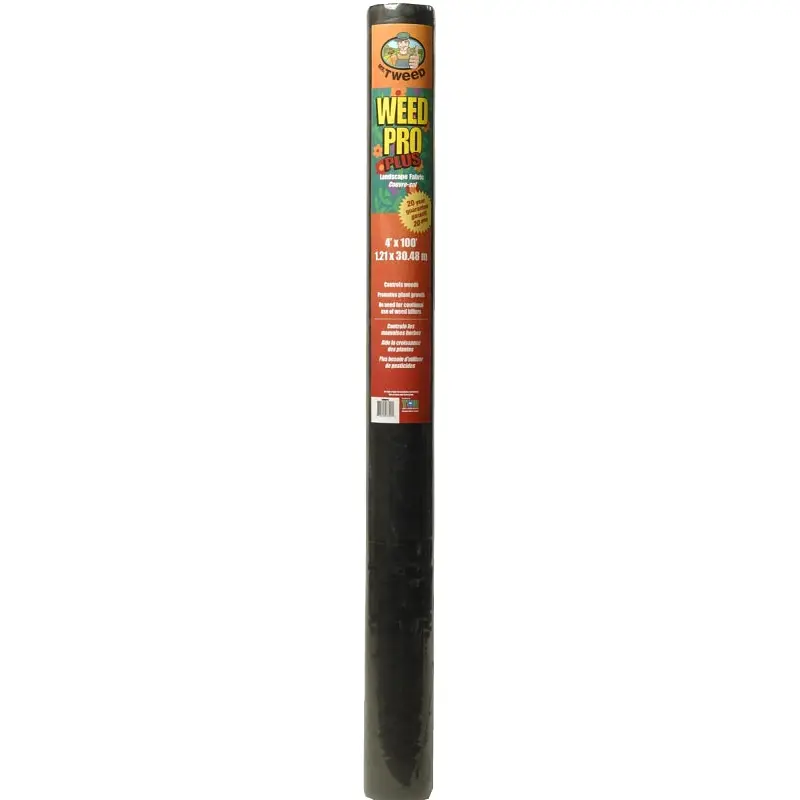 TWD WeedPro Plus WPP4100NH Landscape Fabric, 100 ft L, 4 ft W, Polypropylene, Black