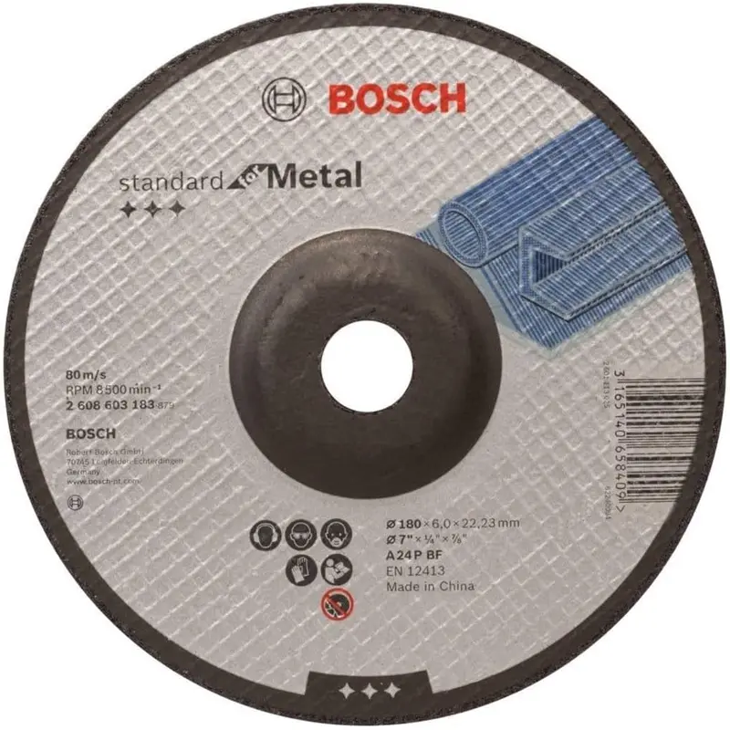 Grinding Disc Standard for Metal 180x6x22.23mm A 24 P BF