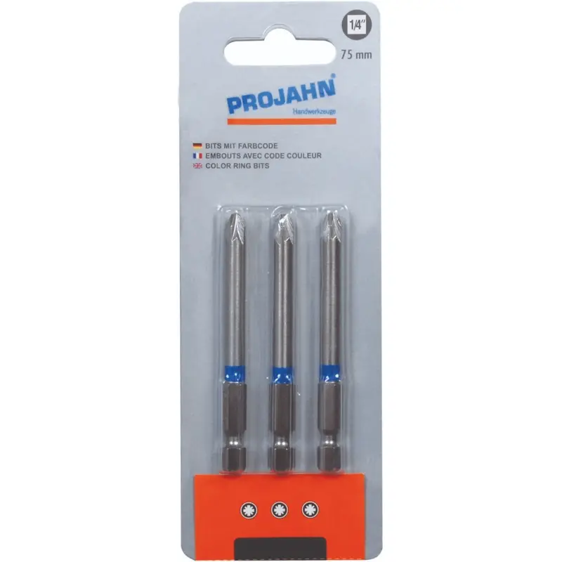 1/4 pozidriv color bit no.2 75 mm 3pcs | 1812-03