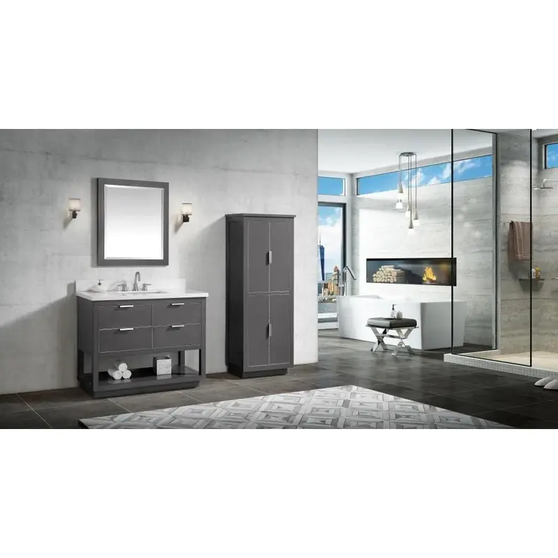 Avanity 43-in White Quartz Bathroom Vanity TopGray