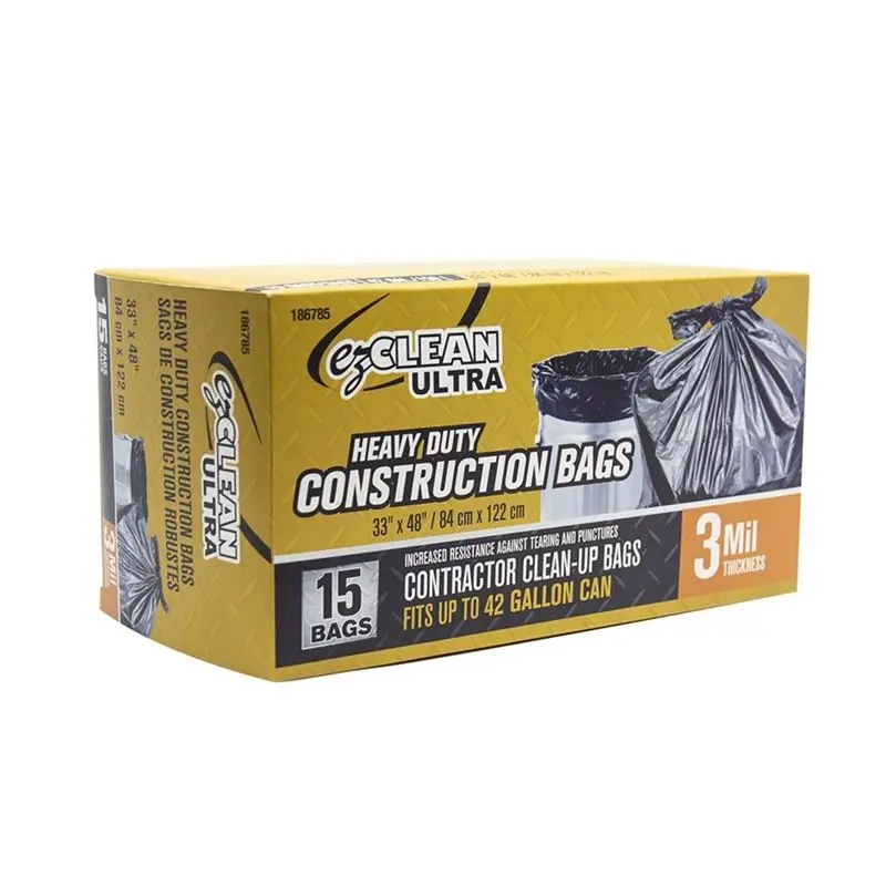 15pc Garbage Bag 33in x48in (3 mil) Black