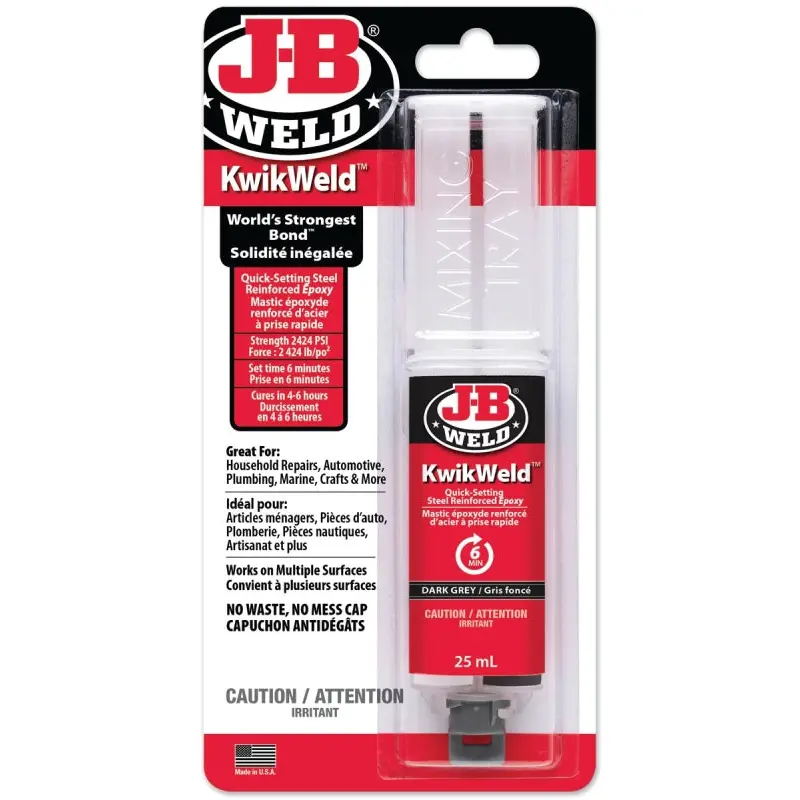 J-B Weld 50176F Epoxy Adhesive, Dark Gray, Solid, 25 mL, Tube