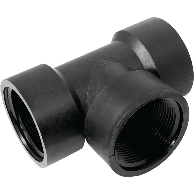 Green Leaf TT200P Pipe Tee, 2 in, FPT, Polypropylene, Black