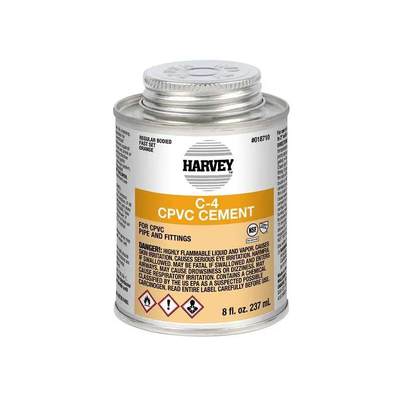 Harvey 18710-24 Solvent Cement, 8 oz Can, Liquid, Orange