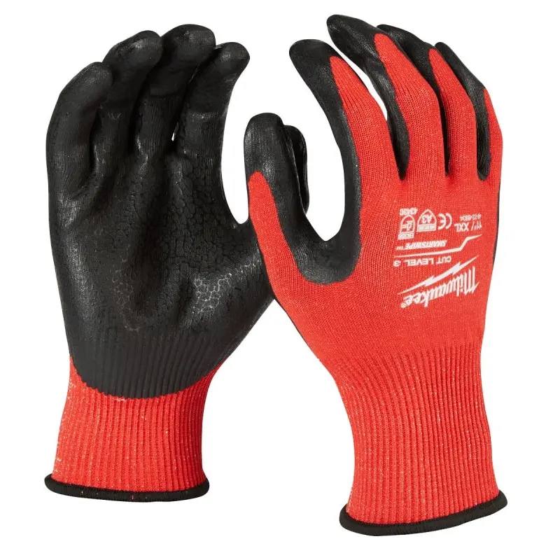 Milwaukee 48-22-8932 Gloves, Unisex, L, 7.53 to 7.73 in L, Nitrile, Red