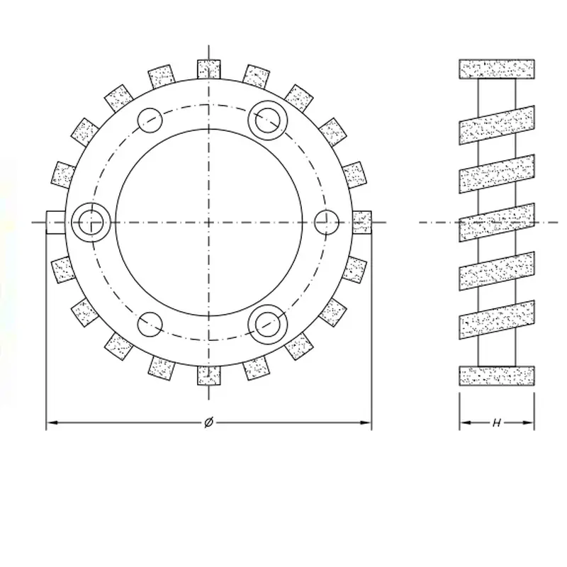STUBBING WHEELS (3 Hole 14 & 3 Hole 50 Flange)[(H25 - 50 - SINTERED)(3 Hole 14 Flange)]