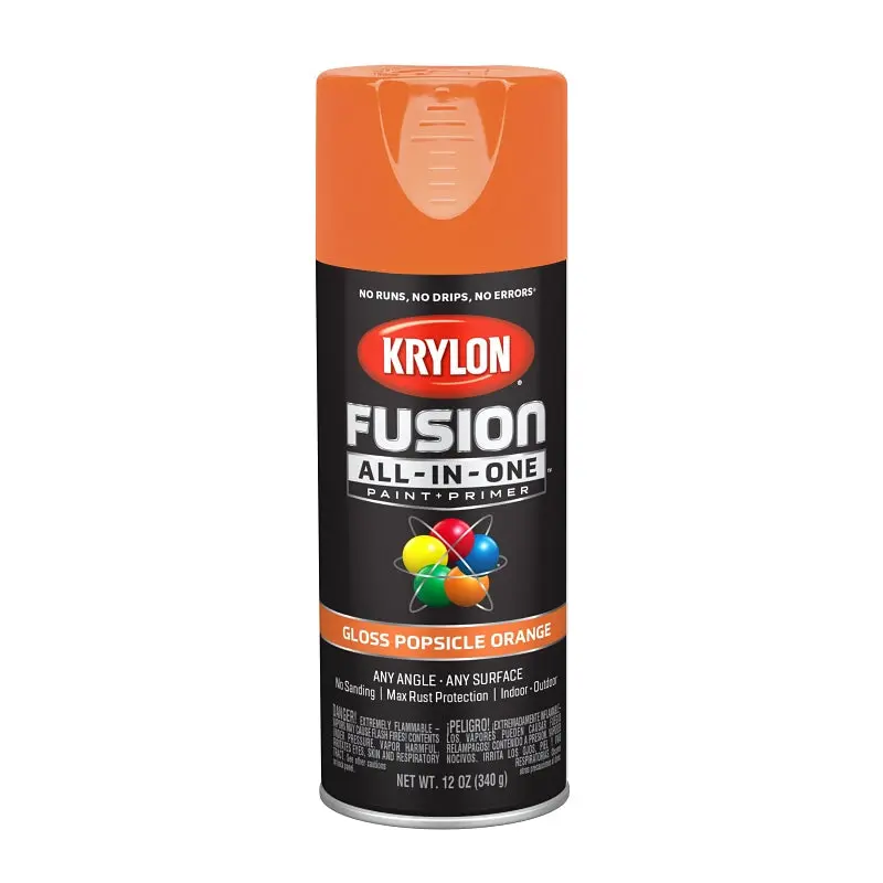 Krylon K02718007 Spray Paint, Gloss, Popsicle Orange, 12 oz, Can