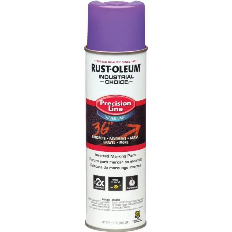 Rust-Oleum 1869838 Inverted Marking Spray Paint, Fluorescent Purple, 17 oz, Can