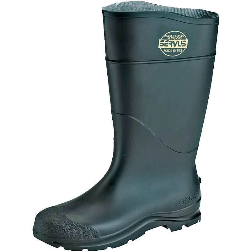 Servus 18821-6 Non-Insulated Knee Boots, 6, Black, PVC Upper, Insulated: No