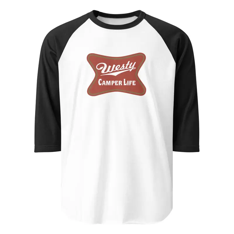 Westy Camper Life Raglan T-ShirtWhite / Black / XS