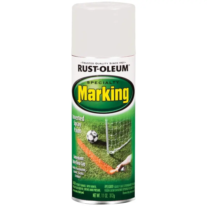 Rust-Oleum 1985830 Inverted Marking Spray Paint, Flat, White, 11 oz, Can