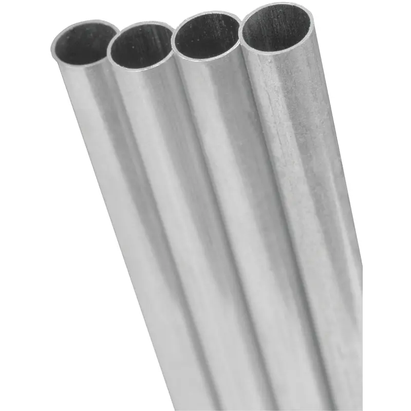 K & S 1114 Decorative Metal Tube, Round, 36 in L, 9/32 in Dia, 0.014 in Wall, Aluminum