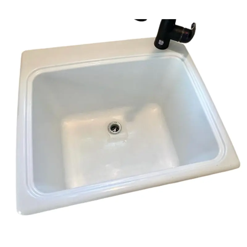 25 in. x 22 in. x 13.6 in. Solid Surface Undermount Utility Sink in WhiteWhite