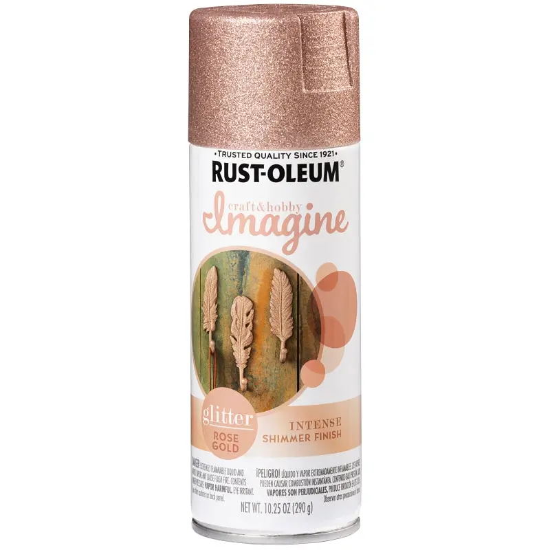 Rust-Oleum Imagine 354068 Craft Spray Paint, Glitter, Rose Gold, 10.25 oz, Can